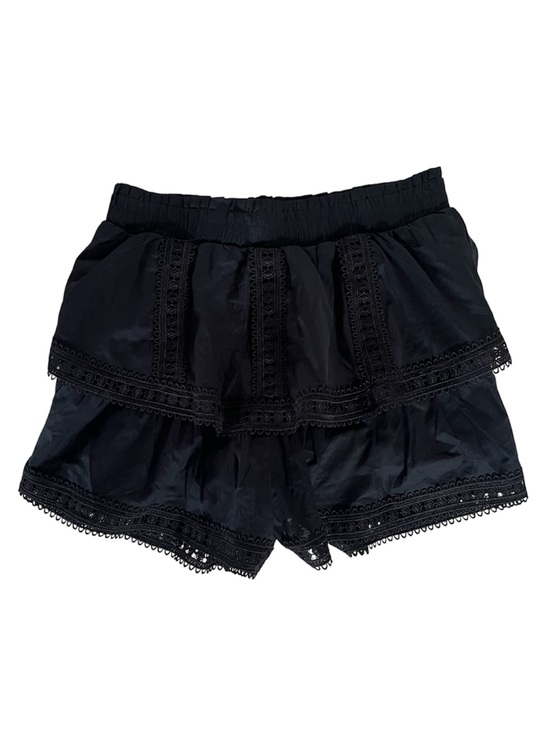 Francesca's Collections Pants - FRANCESCA’S Women's Black Tiered Embroidered Lace Trim Shorts/ Skort size XS